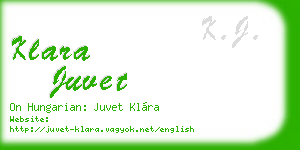 klara juvet business card